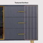 Load image into Gallery viewer, Modern Sideboard Cabinet Marble Top Glass Doors Gold Frame Storage with Drawers
