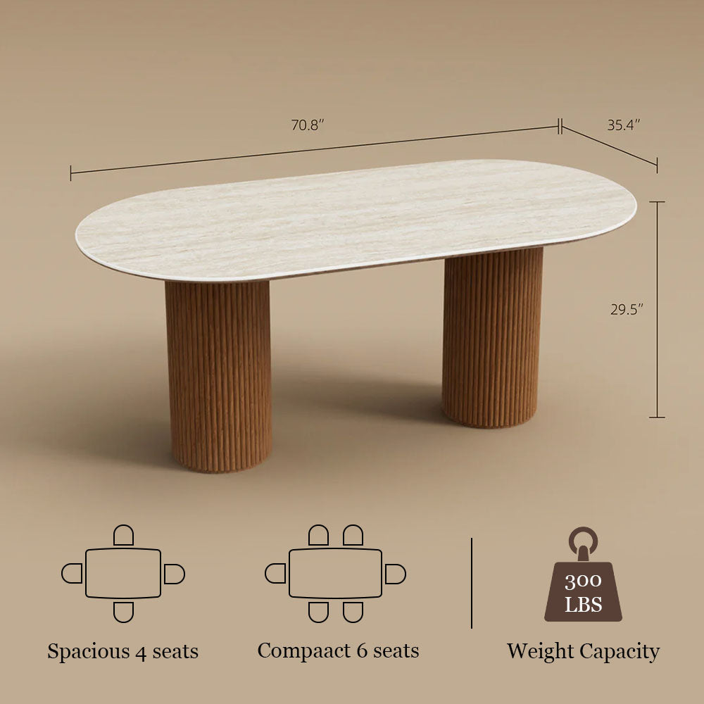 62.9''/70.8''Modern Oval Dining Table Timeless Elegance Meets Lasting Craftsmanship