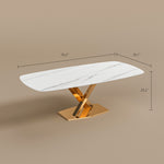 Load image into Gallery viewer, Square Dining Table Contemporary X-Shaped Gold Metal Base Perfect for 4-6 People
