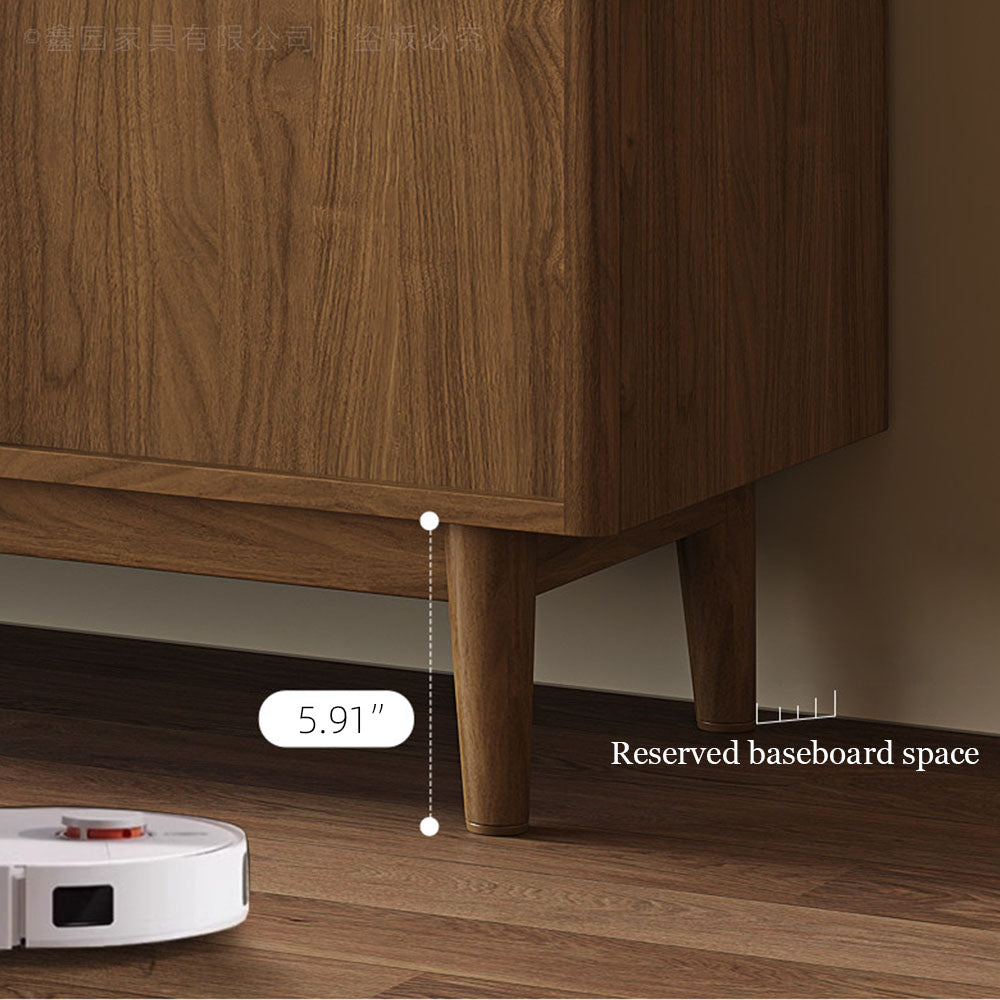 59'' Modern Wooden Sideboard with Fluted Detail Minimalist Storage Cabinet