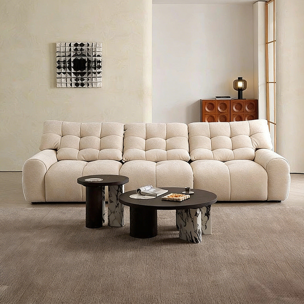 Modern Upholstered Sofa Movable Backrest Fabric Couch Minimalist Living Room Sofa