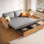 Load image into Gallery viewer, Solid Wood Sofa Bed Charging Function Storage Drawer Modern Minimalist
