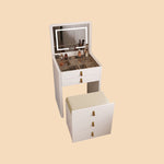 Load image into Gallery viewer, Functional Makeup Vanity Built-in Mirror Organized Storage Drawers Rolling Stool
