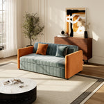 Load image into Gallery viewer, 74.1&quot; Sofa Bed with 3.9&quot; Thick Pocket Spring Mattress Orange &amp; Gray
