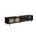 Load image into Gallery viewer, TV Stand &amp; Coffee Table Set with Cane Drawers Mid-Century Modern Style Spacious Storage Elegant Design

