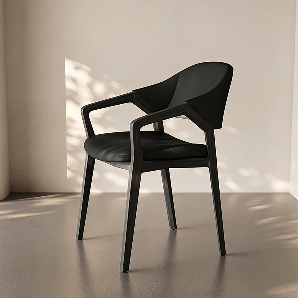 Set of 2 Modern Wooden Dining Chair with Upholstered Seat Mid Century Armchair Solid Wood Frame Minimalist Design