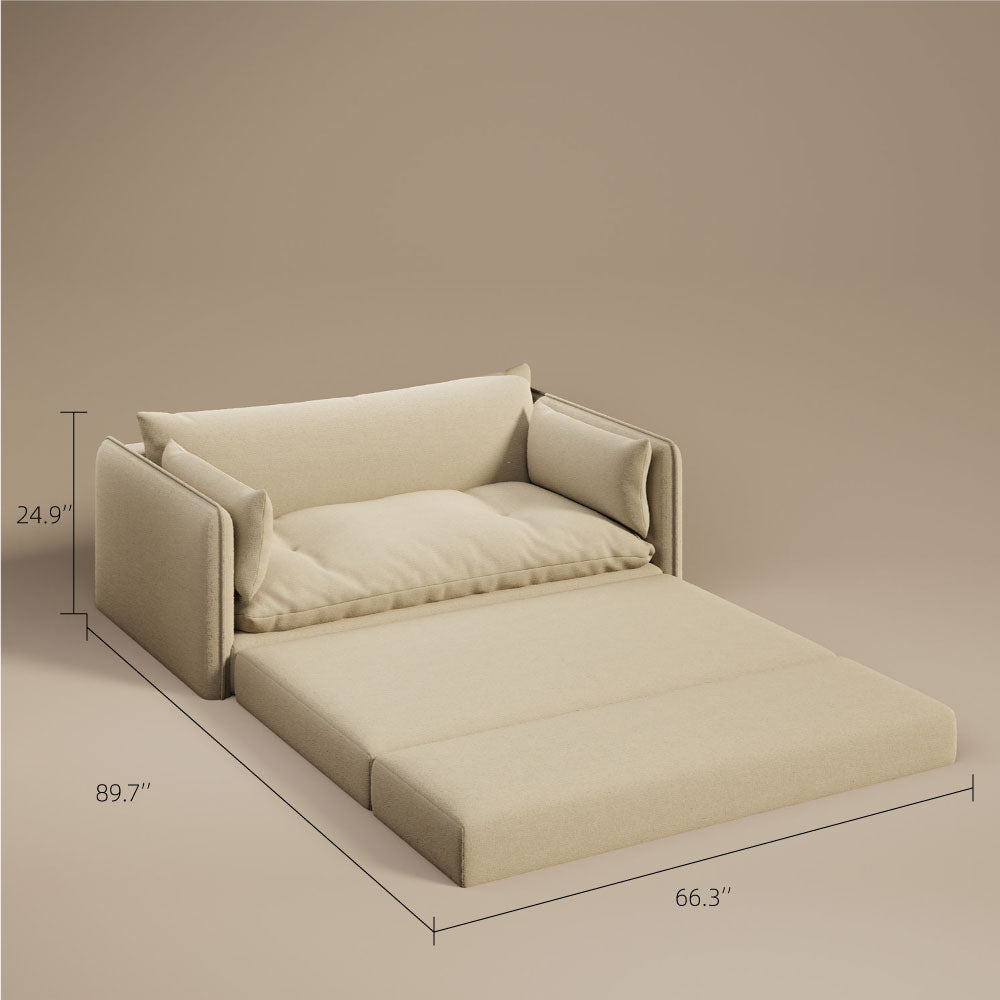 66'' Convertible Folding Sofa Chair One-Click Bed Soft Sponge Padding Modern Minimalist Style