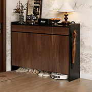 55.1'' Modern Walnut Shoe Cabinet with Drawers Hidden Shoe Storage Entryway Cabinet