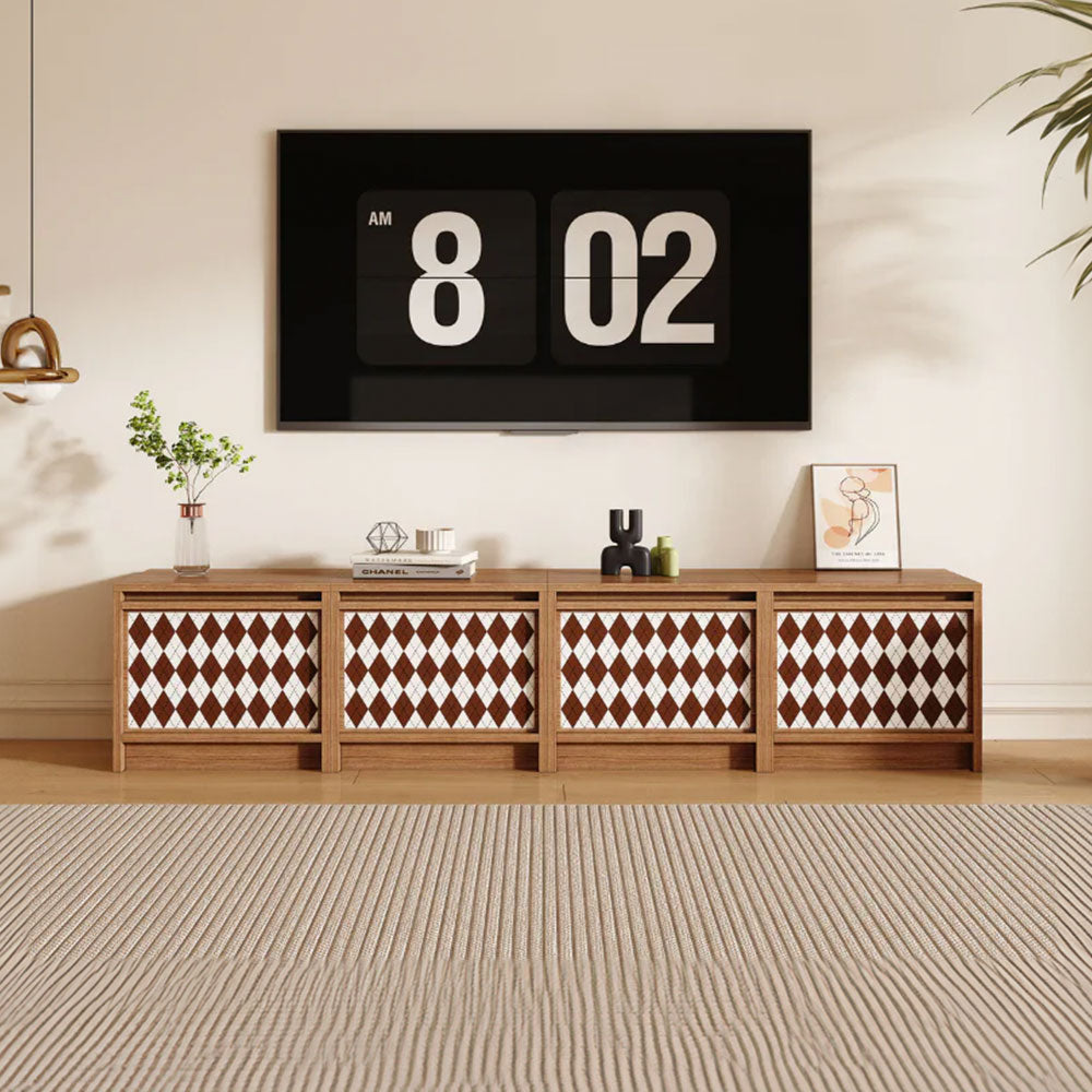 Modular Storage Unit Flip-Up Door Retro Diamond Design