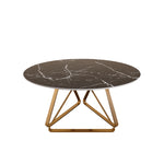 Load image into Gallery viewer, Round Marble Dining Table Modern Gold Metal Base with Lazy Susan
