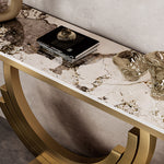 Load image into Gallery viewer, Elegant Luxury Console Table with Gold Accents
