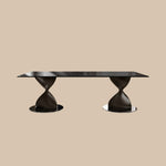 Load image into Gallery viewer, 70.8&quot; Modern Square Dining Table with Tempered Glass Top Wooden Creative Base and Sleek Surface for 6 to 8 People
