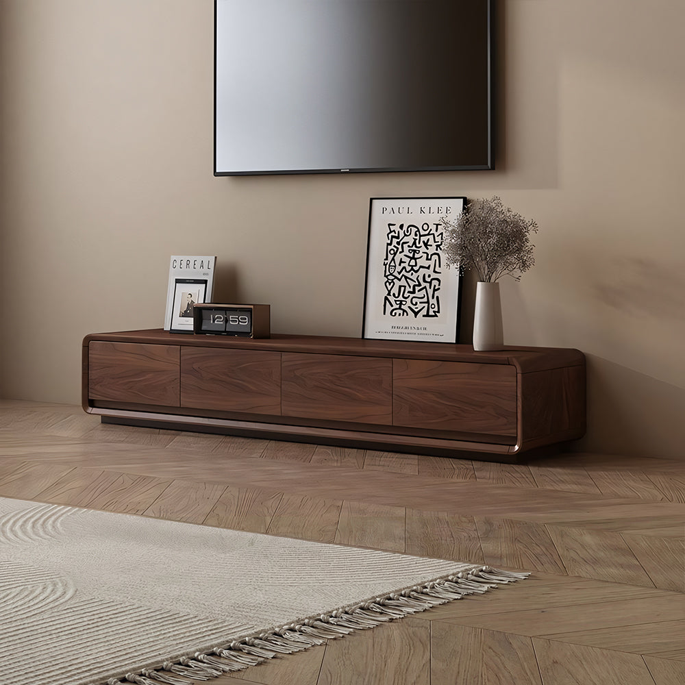 70.2'' Modern Low Profile TV Stand Wooden Media Console with Drawers