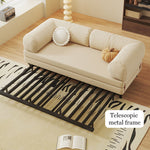 Load image into Gallery viewer, Convertible sofa bed styled in a modern living room with minimalist décor
