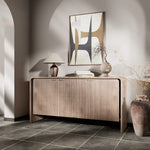 Load image into Gallery viewer, 58.5&quot; Sideboard Modern Minimalist Wooden Cabinet with Fluted Doors and Ample Storage
