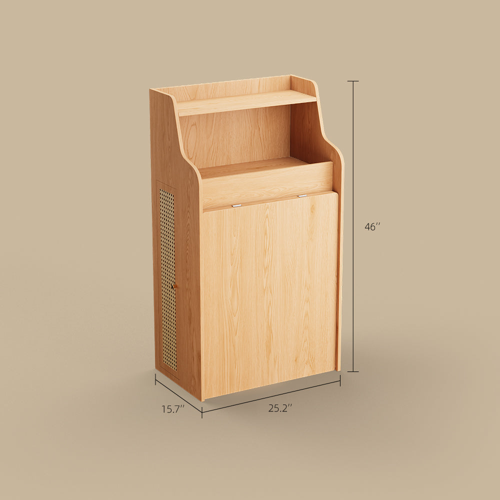 69'' Rattan Dining Cabinet Table Set Foldable Storage Multi-Chair Design Solid Wood Finish