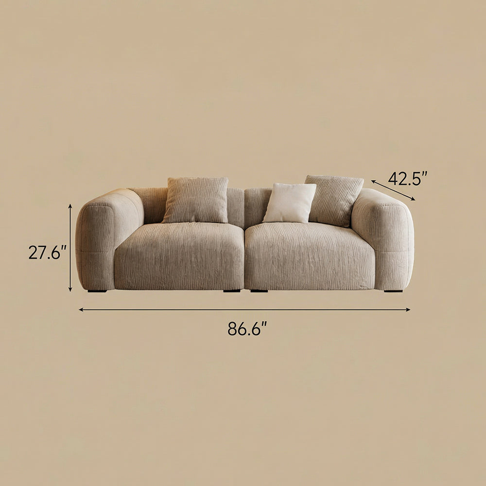Modern Chenille Sofa Deep Seat Removable Cover Lounge Couch