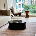 Load image into Gallery viewer, Modern Black Round Coffee Table Set Drum Shape Living Room Nesting Tables
