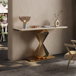 Load image into Gallery viewer, Luxe Gold Accent Console Table for Modern Entryways
