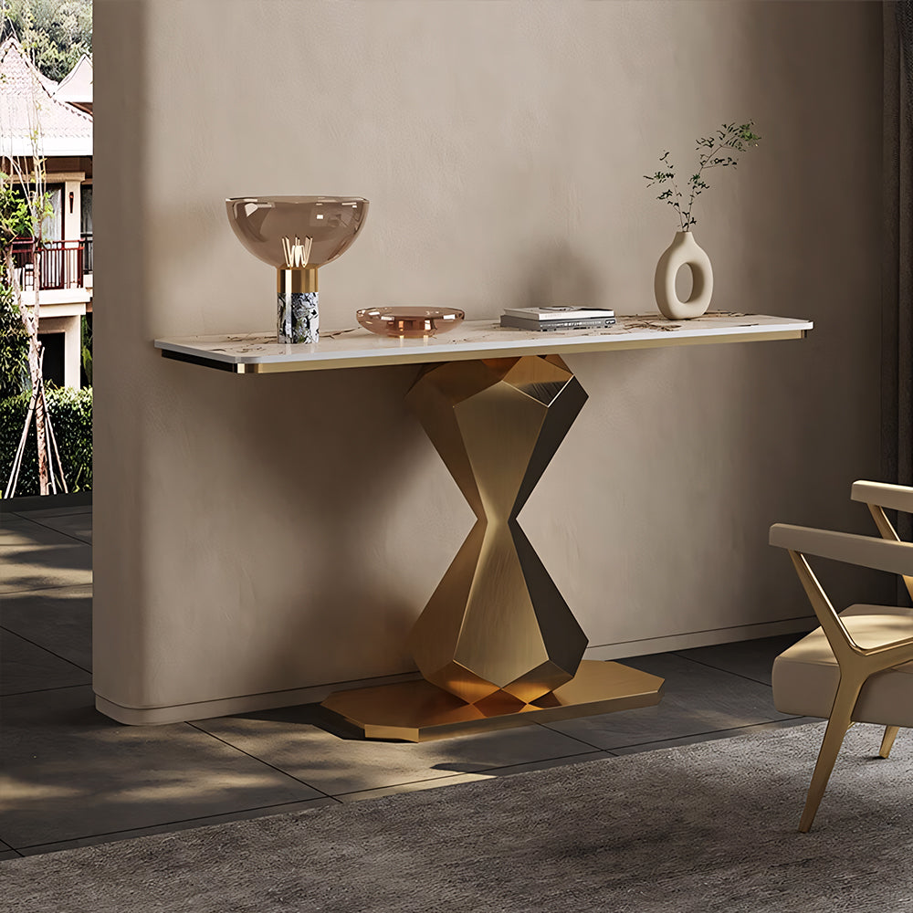 Luxe Gold Accent Console Table for Modern Entryways