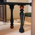 Load image into Gallery viewer, Modern Sculptural Dining Table Solid Wood Black Finish Pedestal Base Minimalist Dining Table
