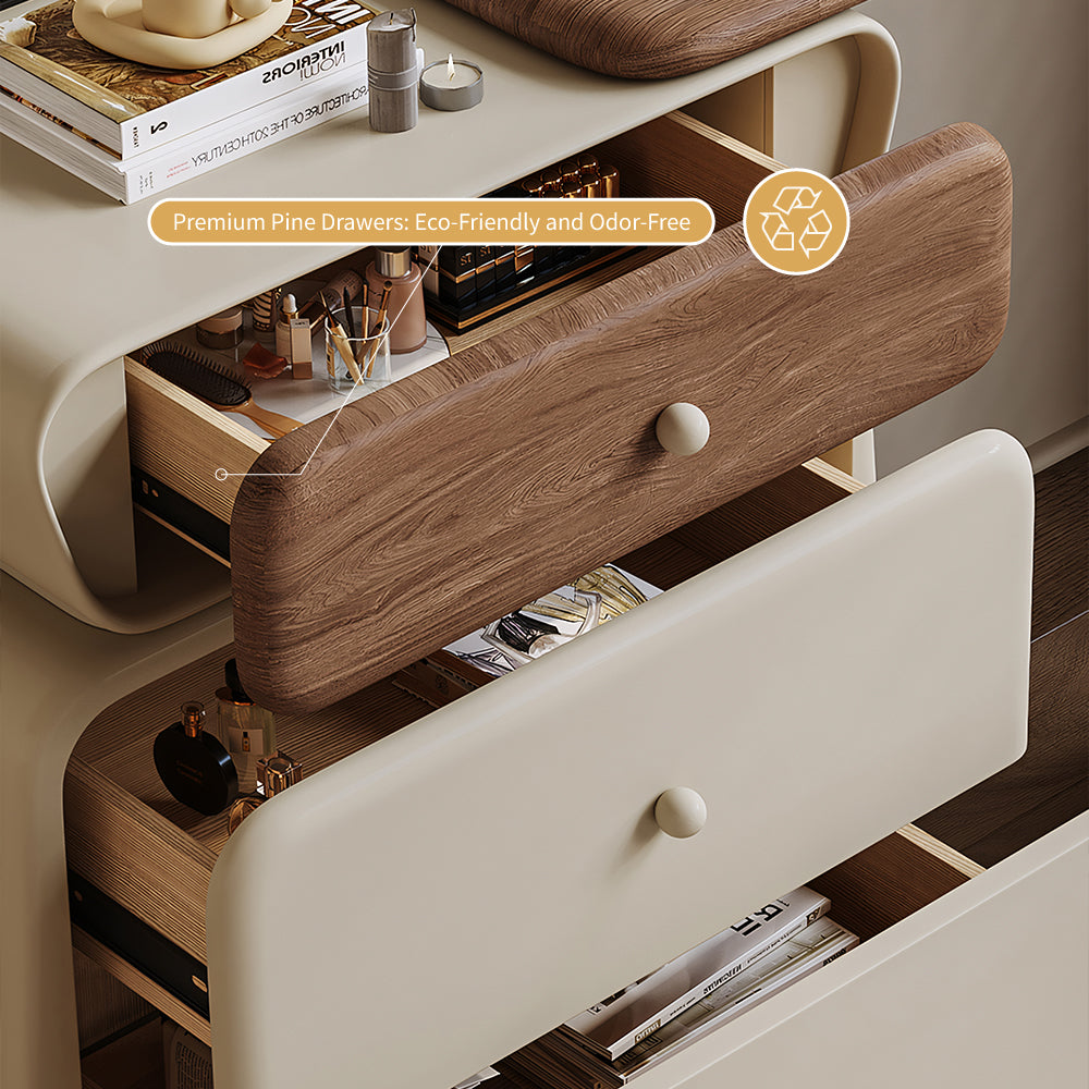 Elegant Makeup Vanity Set with LED Mirror and Upholstered Stool