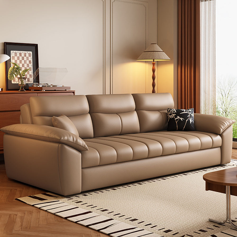 Three-seater convertible sofa bed in home interior setting