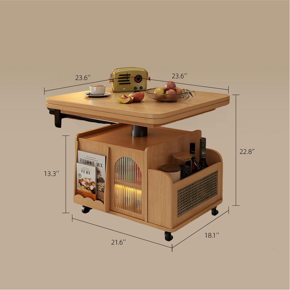 Modern Adjustable Lift-Top Coffee Table with Foldable Extendable Mobile Design