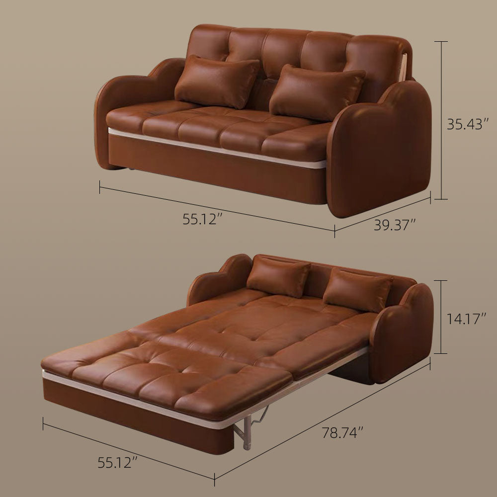 Modern Extendable Sofa Bed with Pull-Out Sleeping Platform