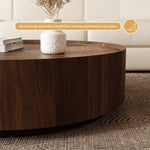 Load image into Gallery viewer, 35.1″ Round Wooden Coffee Table Modern Minimalist Design Large Storage Space
