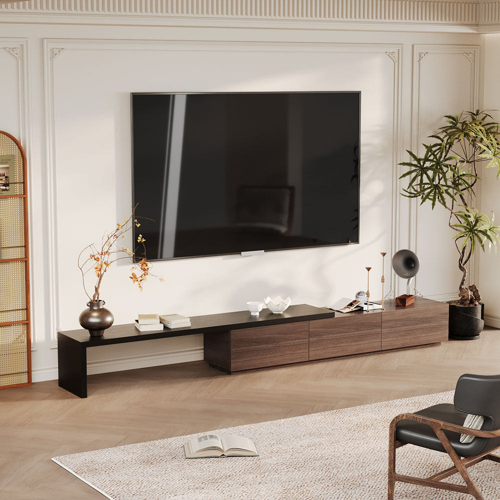 Extendable TV Stand with Storage Drawers Modern TV Console
