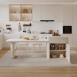 Load image into Gallery viewer, White Multi-Function Expandable Kitchen Island with Storage &amp; Built-In Outlets
