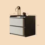 Load image into Gallery viewer, Modern Nightstand with Saddle Leather Finish Silent Drawer Rails 2 Drawers
