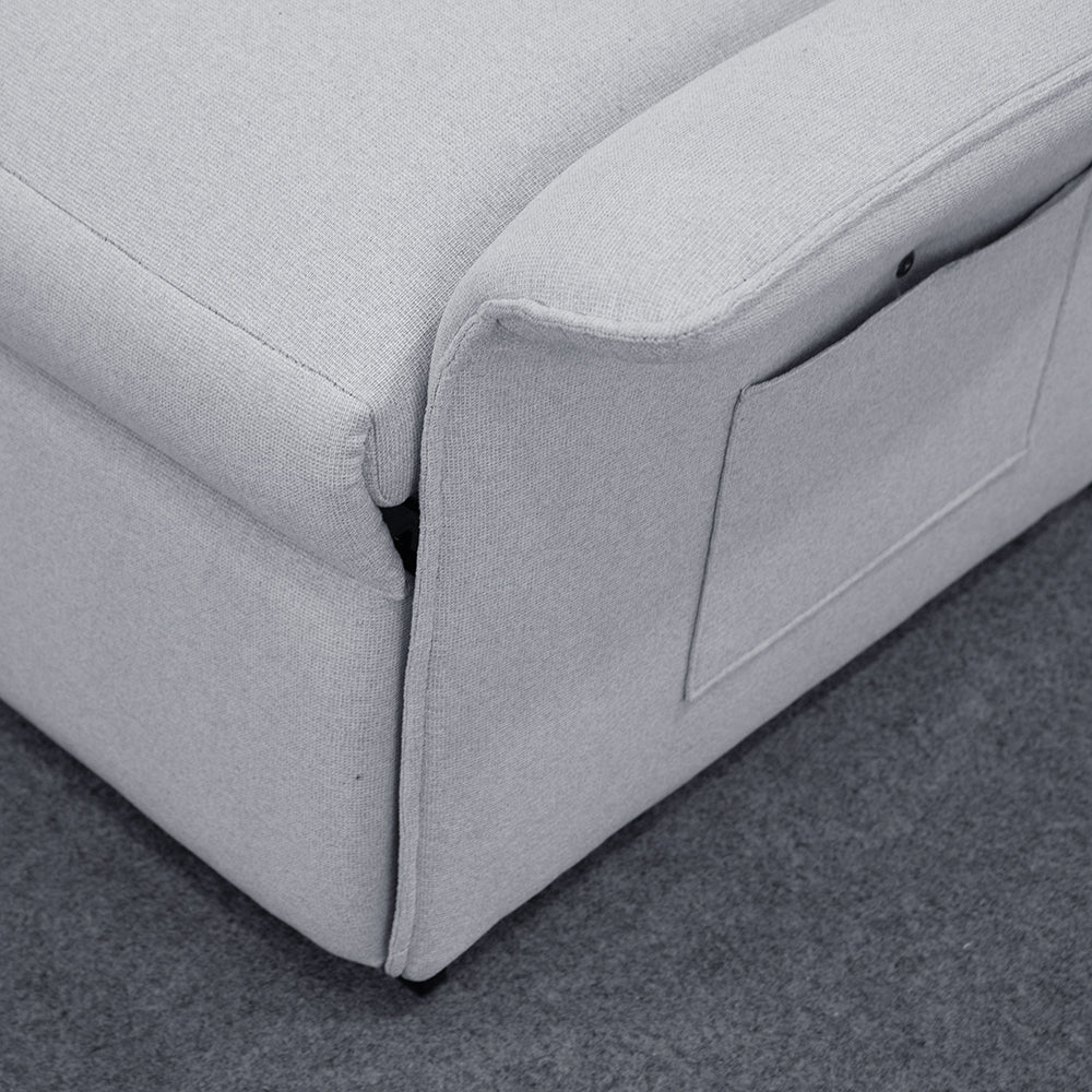 32.37''Power Recliner Fabric Chair with Remote Control, Adjustable Backrest & Footrest, Side Storage Pocket
