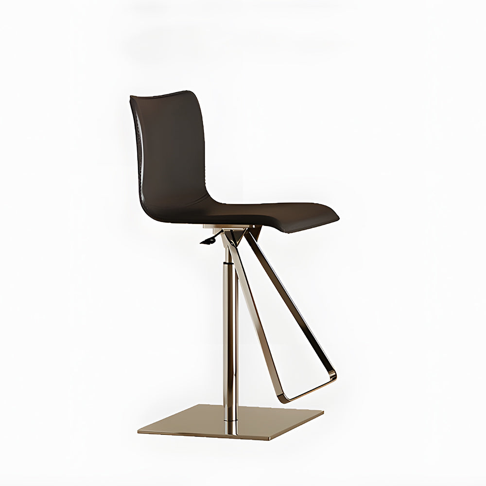 Modern Adjustable Swivel Bar Stool with Stainless Steel Base 1-Piece