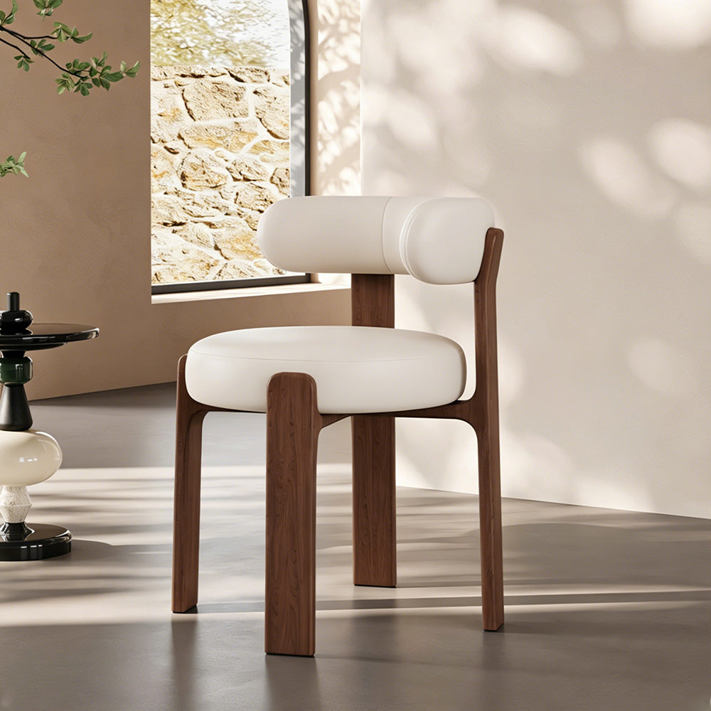 Set of 2 Modern Sculptural Dining Chair Upholstered Seat Minimalist Accent Chair with Metal Frame