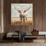 Load image into Gallery viewer, Handmade Rustic Wall Art – Realistic Longhorn Bull Painting for Farmhouse Decor
