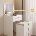 Load image into Gallery viewer, Functional Makeup Vanity Built-in Mirror Organized Storage Drawers Rolling Stool

