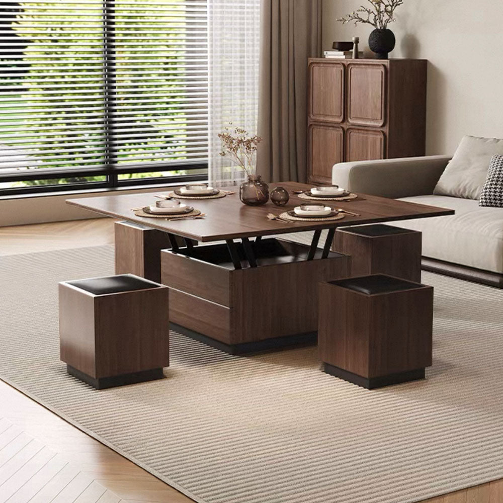 Modern Lift-Top Multifunctional Coffee Table with Storage & Dining Function
