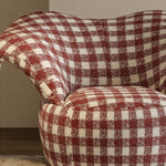 Load image into Gallery viewer, Curved Wingback Jester Style Swivel Chair with Soft Textile Upholstery
