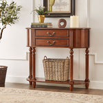 Load image into Gallery viewer, Solid Wood Classic Entryway Console Table with Drawers and Lower Shelf
