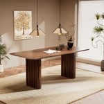 Load image into Gallery viewer, 62.4″/70.2″ Rectangular Wooden Dining Table Modern Minimalist Design Sculpted Legs
