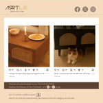 Load image into Gallery viewer, TV Stand &amp; Coffee Table Set with Cane Drawers Mid-Century Modern Style Spacious Storage Elegant Design
