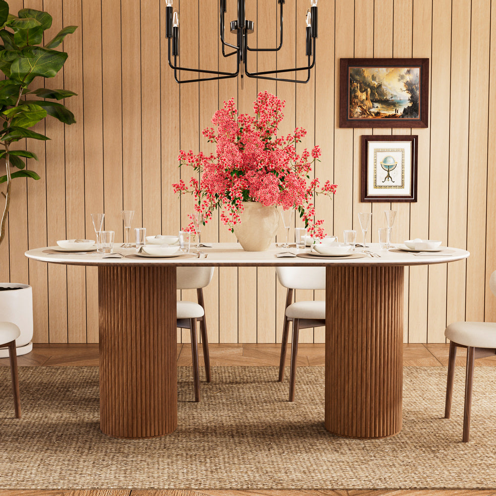 62.9''/70.8''Modern Oval Dining Table Timeless Elegance Meets Lasting Craftsmanship