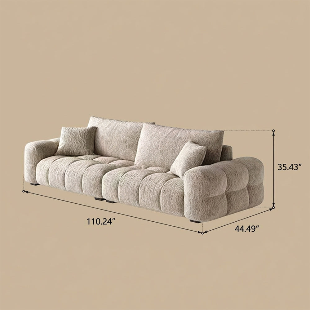 Modern Tufted Chenille Sofa with Deep Adjustable Seating
