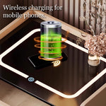 Load image into Gallery viewer, Smart Leather Nightstand with LED Ambience Light Wireless Charging Bluetooth Speaker and Digital Password Lock
