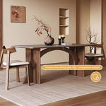 Load image into Gallery viewer, Dining Table Stone-Look Ceramic Top Solid Wood Base Modern Minimalist Design
