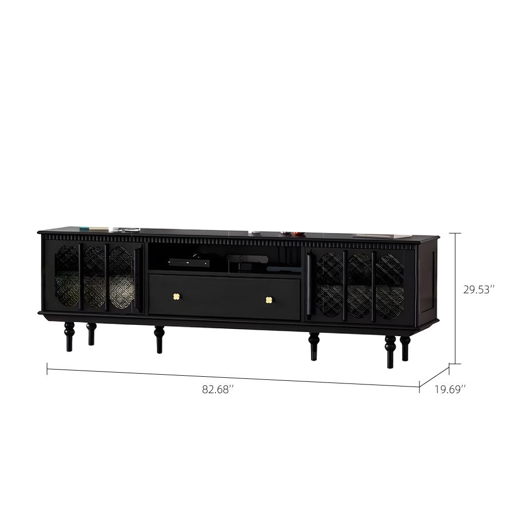 TV Stand Elegant Floral Design Classic Style with Ample Storage Space