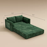 Load image into Gallery viewer, 65.52&quot; Compressed Sofa Convertible Sofa Bed Wrinkle-resistant Linen Lightweight Loveseat Wooden Armrest
