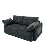 Load image into Gallery viewer, 65.52&quot; Compressed Sofa Convertible Sofa Bed Wrinkle-resistant Linen Lightweight Loveseat Wooden Armrest
